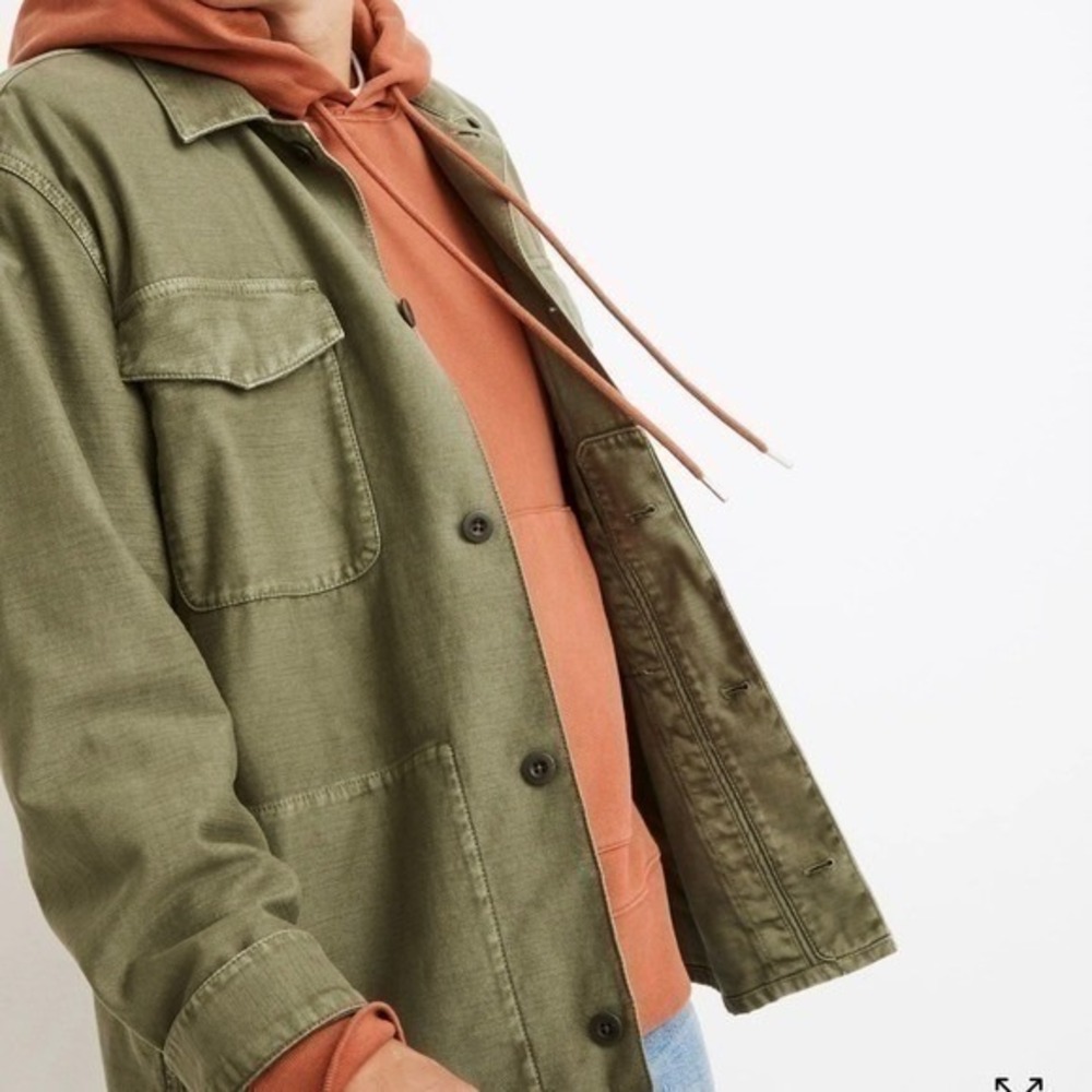 Madewell Mens Canvas Utility Jacket Tan Workwear Style Size L - Picture 7 of 12